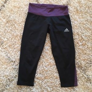 Cropped Purple Adidas Workout Leggings